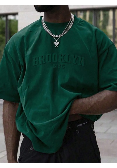 Altamira Erkek Brooklyn Kabartma Baskılı Oversize T-shirt 001