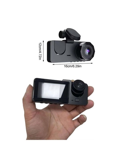 Araç İçi Dikiz Kamerası Sürüş Kaydedici 3 Lensli Dvr Kamera 73274466