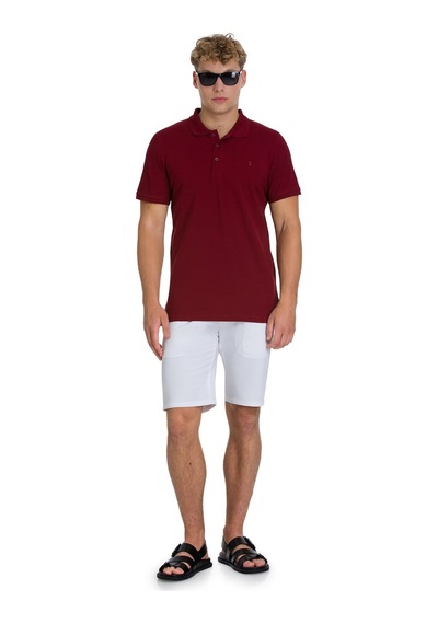 Hatemoğlu Bordo Regular Fit 100% Pamuk Polo Yaka Tişört