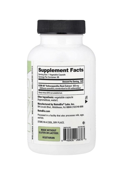 Nutrabio, Ksm-66 , As-hw-aga-ndha, 90 Capsules