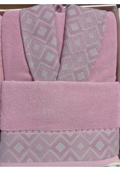 Özdilek Snazzy Antrasit Pembe Aile Bornoz Seti Özdilek Bornoz Seti