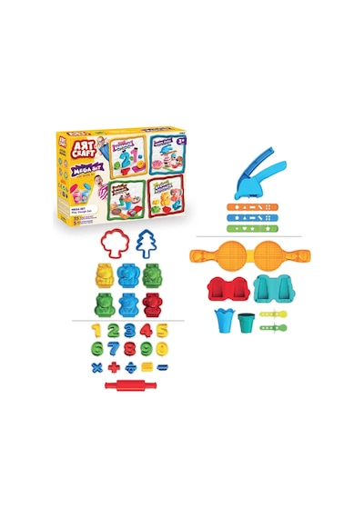 Mega Oyun Hamur Seti 280 Gr. - Oyun Hamuru Seti - Hamur Setleri - Hamur Kalıpları Renkli