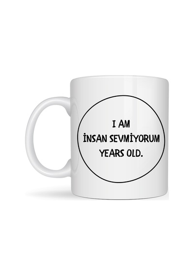 İnsan Sevmiyorum Yazılı Kupa Model 242 Minimal Tasarım Komik Mesajlı Seramik Kahve Kupası Diğer