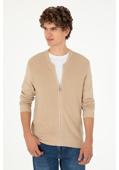 U.s. Polo Assn. Erkek Kum Melanj Hırka Triko 50293528-vr123 Kum