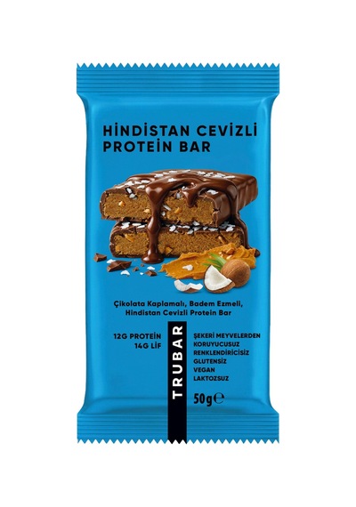 5 Adet Trubar Çikolata Kaplamalı Badem Ezmeli Hindistan Cevizli Protein Bar 50 G