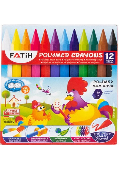 Fatih Mum Boya Polymer Kısa 12 Renk 50110