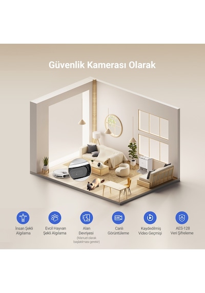Ezvız RS20 Pro 65 W Robot Süpürge Beyaz