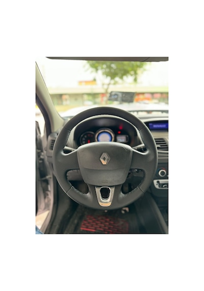 Fluence Araca Özel Direksiyon Kılıfı Tuşsuz Kapaklı Aracınızın Di Siyah