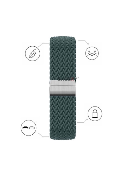 Huawei Watch Fit 5 Pro İle Uyumlu Metal Klipsli Solo Fiberlink Yumuşak Kumaş Örgü Kordon