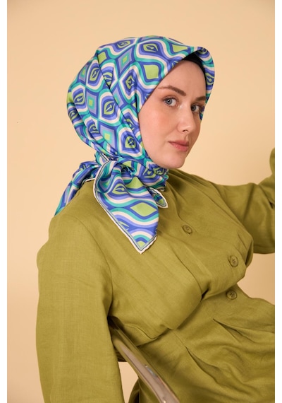 Silk Home Twill İpek Eşarp 11470-26 Turkuaz, Fıstık Yeşili, Lacivert, Beyaz