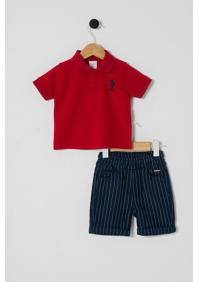 U.S. Polo Assn. Erkek Bebek 2li T-shırt Takım - Kırmızı Kırmızı
