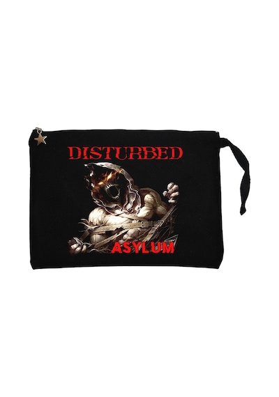 Disturbed Asylum Siyah Clutch Astarlı Cüzdan / El Çantası Siyah