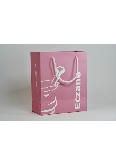 Eczane Karton Çanta Körüklü Pembe 25'li 20 x 10 x 23.5 CM