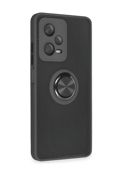 Xiaomi Redmi Note 12 5g Uyumlu Kılıf Montreal Yüzüklü Silikon Kapak - Siyah