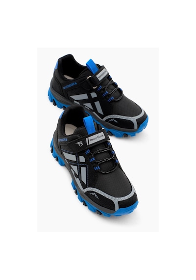 Tonny Black Termo Taban Su İtici Kumaş Cırtlı Çocuk Unisex Siyah Sax Trekking Ayakkabı Tbtmkd025 Siyah Sax