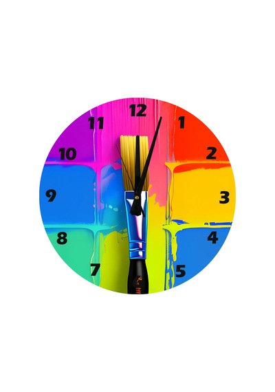 Ti-play Bir Rengim Ben 30x30cm Akrilik Dekoratif Modern Duvar Saati ÇOk Renkli