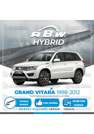 Rbw Hybrid Suzuki Grand Vitara 1998-2012 Ön Silecek Takımı -Hibri