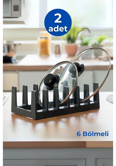 2 Adet 6 Bölmeli Tencere Tava Kapağı Ve Tabak Düzenleyici Tabaklık-çekmece Dolap Içi Düzenleyici Pla Diğer