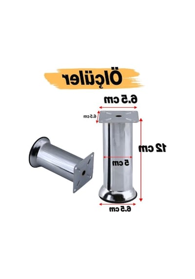 Metal Yükseltici Ayak Seti - 4 Adet, 12 Cm Yükseklik Abanoz