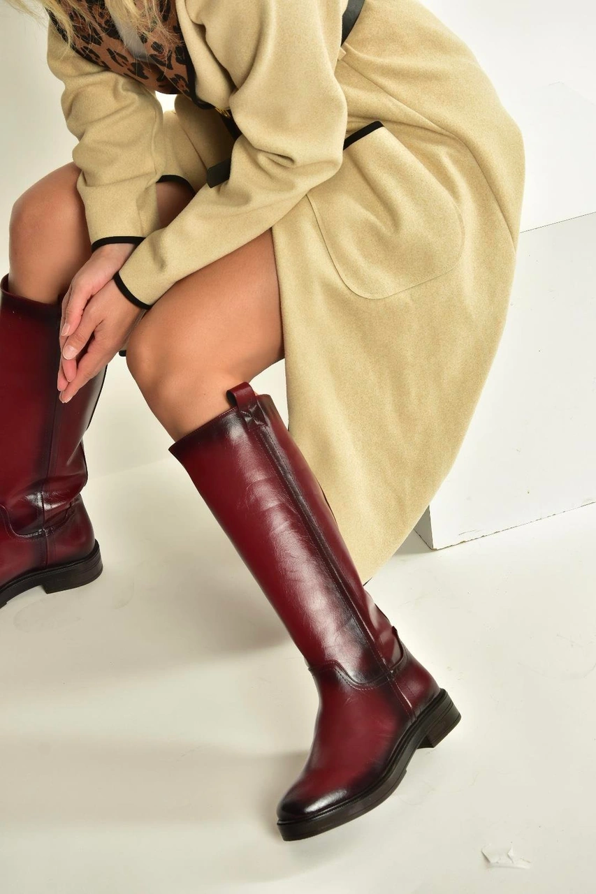 Fox Shoes V312513560 Bordo Rustik Alçak Topuklu Kadın Çizme Bordo-rustik Fox Shoes V312513560 Bordo Rustik Alçak Topuklu Kadın Çizme Bordo-rustik