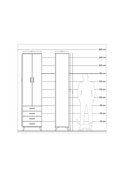 Hyperion Dolap 5 Raflı 4 Çekmeceli 2 Kapaklı 60x44x243 Çam-an... Çam Hyperion Dolap 5 Raflı 4 Çekmeceli 2 Kapaklı 60x44x243 Çam-an... Çam