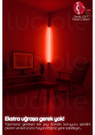 Led Abajur Aplik Gece Lambası Rgb Lambader 16 Renkli Uzaktan Kumandalı Işık 4 Animasyonlu Luciled1