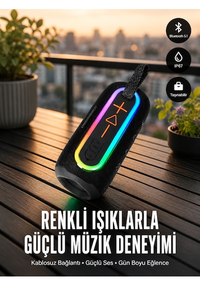 Taşınabilir Şarjlı Bluetooth Hoparlör Güçlü Bas Yeni Nesil - Lisinya