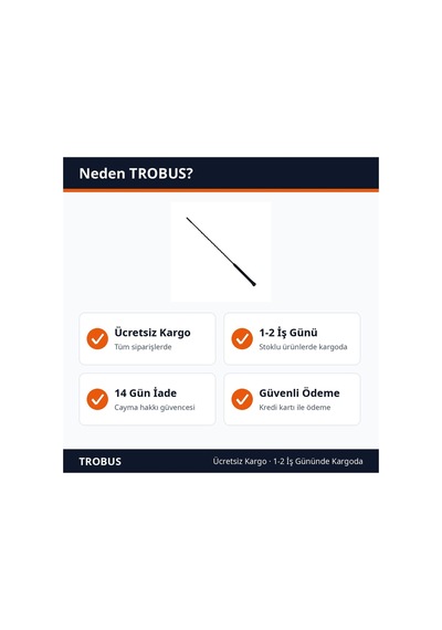 Trobus Fiat Doblo Uyumlu Oto Anten Çubuk Tip Siyah