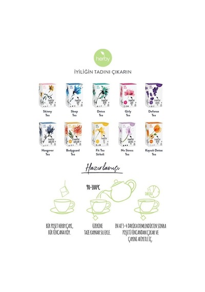 Herby Yeşil Kahve Çekirdekli Fit Çay 2'li 5'li Paket