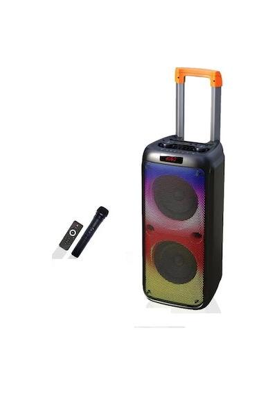 Büyük Boy Bluetooth Hoparlör Kablosuz Mikrofonlu Taşınabilir Valiz Tipi Tekerlekli Şrjlı Speaker