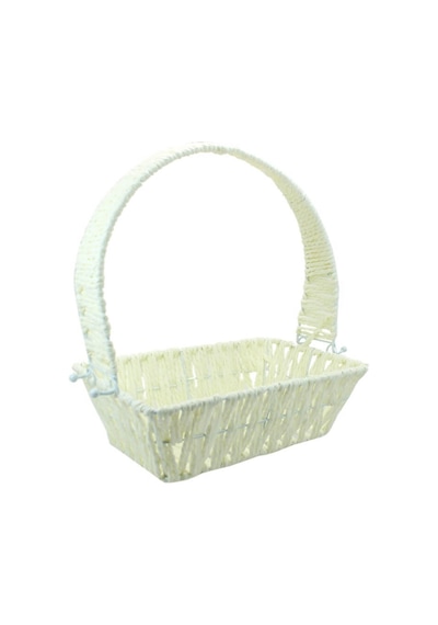 Saplı Dikdörtgen Sepet 24 Cm Küçük Boy Çok Renkli