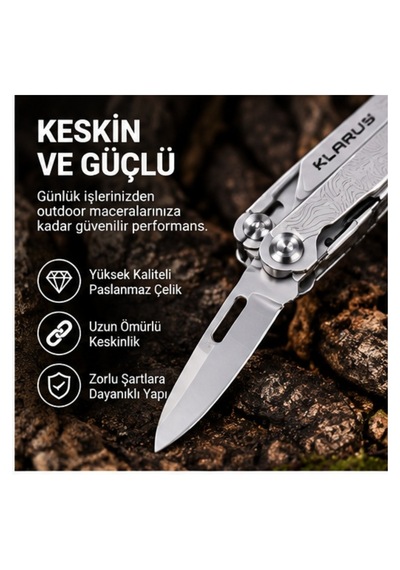 Klarus Mt07 Multitool 20 Fonksiyonlu Pense Gümüş