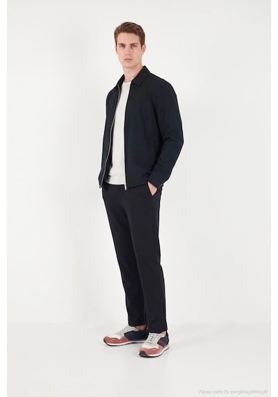 Buratti Bağlama Detaylı Regular Fit Düz Paça Jogger Pantolon Erkek Pantolon 6843701 Lacivert