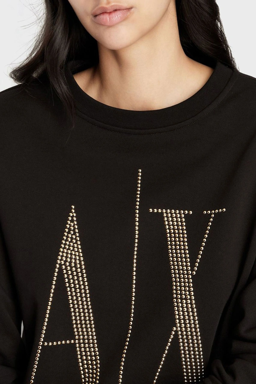Armani Exchange Armani Baskılı Kadın Sweat Siyah