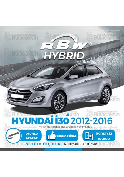 Rbw Hybrid Hyundai İ30 2012 - 2016 Ön Silecek Takımı - Hibrit