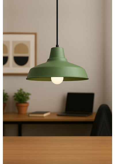 Lunora Metal Tekli Yeşil Sarkıt Avize Retro Model Avize