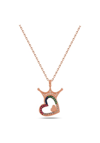 Brezza Lusso Jewelry Kalpli Kraliçe Tacı Kadın Gümüş Kolye 45 CM