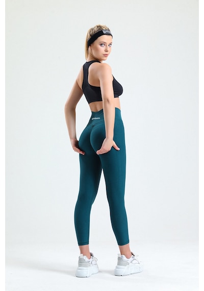 Gymhams Yeşil Kalçası Büzgülü Ve Ekstra Push Up Yüksek Bel Tayt Yeşil