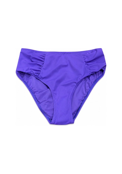 Büyük Beden Yan Drapeli Toparlayıcı Yüksek Bel Kadın Bikini Alt Lila
