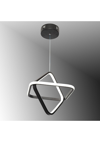 Tt316-Sy Tt Aydınlatma 2Kare Modeli Mat Siyah Led Avize