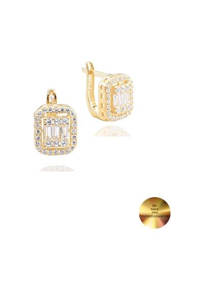 Brezza Lusso Jewelry 18k Serie Oro Baget J Model Kadın Gümüş Küpe