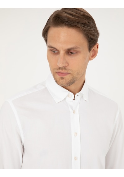 Pierre Cardin Erkek Beyaz Gömlek Desenli 50293255-vr013 Beyaz