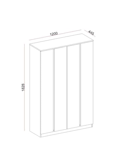 Rudu Asel 4 Kapaklı 120x182x44 Cm Giyisi, Eşya Dolap/gardırop Beyaz Rudu Asel 4 Kapaklı 120x182x44 Cm Giyisi, Eşya Dolap/gardırop Beyaz