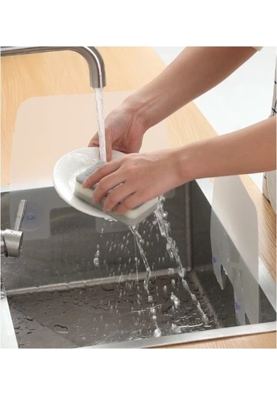 Lavabo Ve Ocak Sıçrama Önleyici Vantuzlu Kalkan Şeffaf