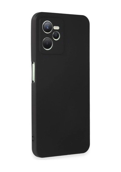 Realme C35 Kılıf First Silikon - Siyah Düz Renkli
