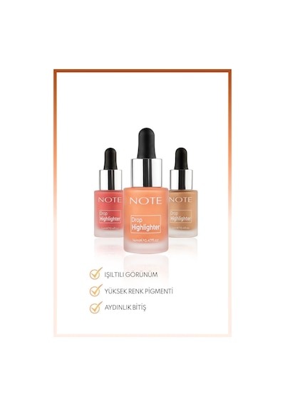 Note Cosmetique Drop Highlighter Işıltılı Likit Aydınlatıcı - 03 Candlelight