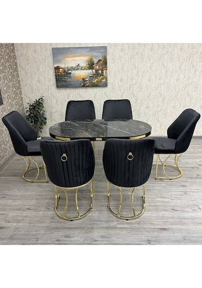 Asalet Mutfak Yemek Masası Takımı - Mutfak Masa Sandalye Takımı - 6 Kişilik Mutfak Masası Takımı Gold Asalet Mutfak Yemek Masası Takımı - Mutfak Masa Sandalye Takımı - 6 Kişilik Mutfak Masası Takımı Gold