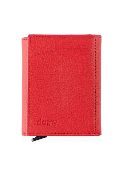 Damy Hakiki Deri Unisex Mekanizmalı Cüzdan 626Mg - Kırmızı-Kırmızı