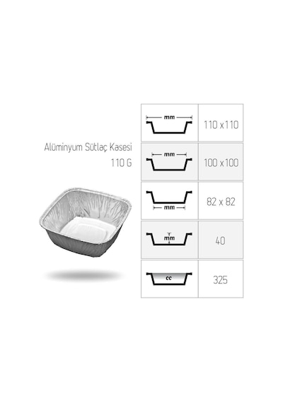 Alüminyum Sütlaç Kase 110/G 100 Adet