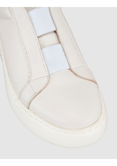 Lastik Detaylı Günlük Sneaker Ayakkabı Beyaz